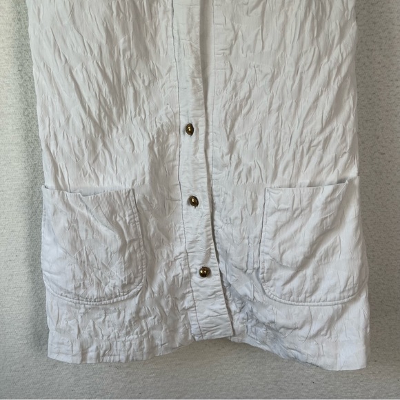 Gabar New York Vintage white vest women’s S or XS long line floral textured vest - Picture 3 of 16